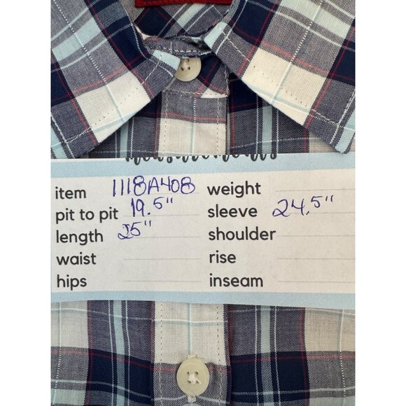 2/$30 NWT Untuckit Size 6 Women’s Sorbo Blue & White Plaid Long-Sleeved - Picture 7 of 15